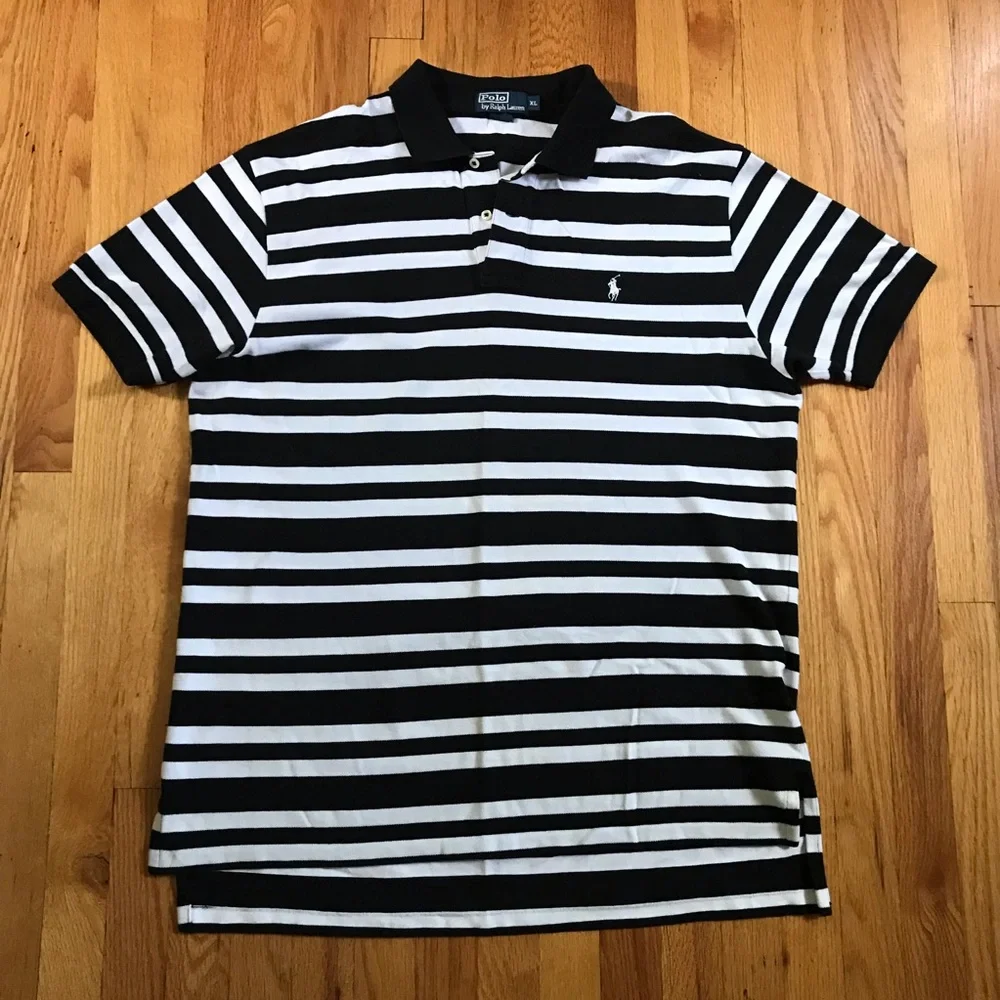 Polo by Ralph Lauren Black & White Stripe Polo XL